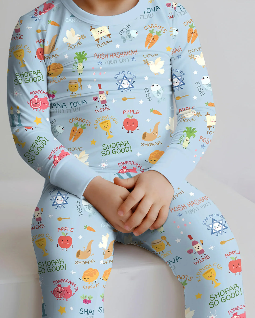 Family Rosh Hashanah Matching Bamboo Two Piece Long Sleeve Pajama Set