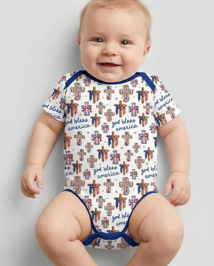 God Bless America Family Matching Bamboo Bodysuit