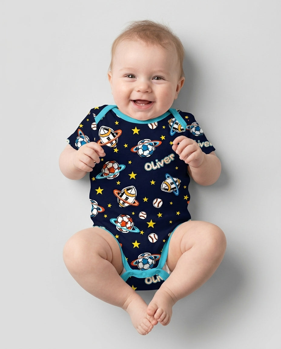Custom Name Space Sport Bamboo Bodysuit