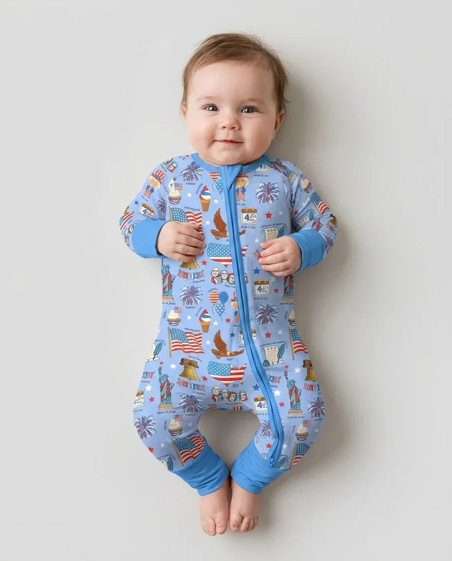 Hand Drawn Patriotic Iconic Bamboo Convertible Zippy
