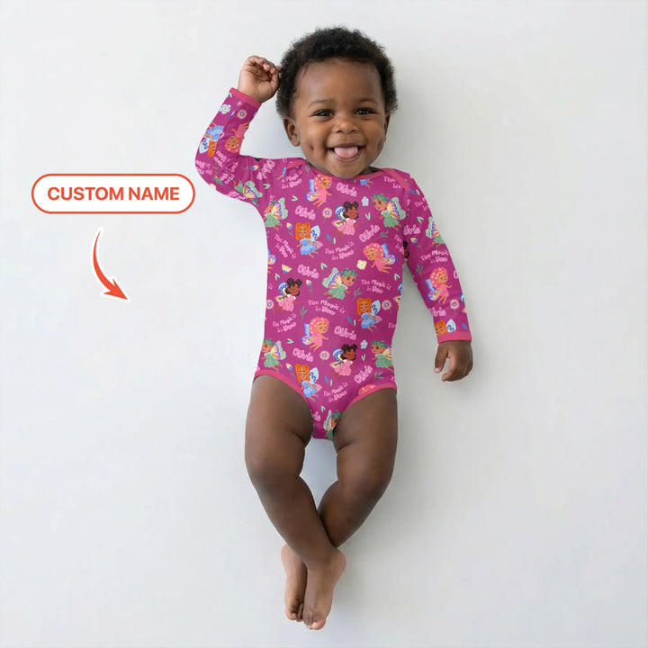 Little Garden Fairy Custom Name Bamboo Bodysuit