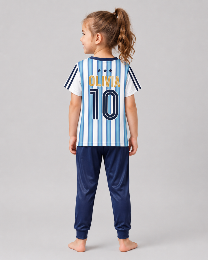 Custom Name Argentina Spirit Bamboo Two Piece Short Sleeve Pajama Set