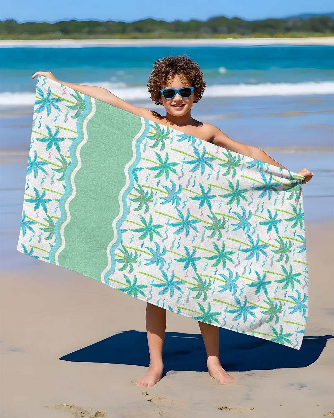 Tropical Palm Breeze Bamboo Beach Towel