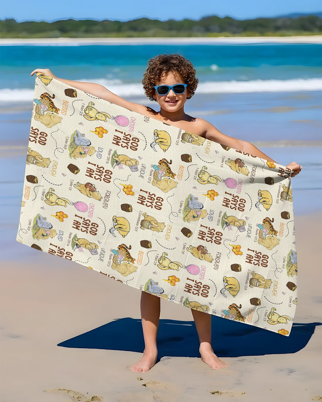 God Says I Am – Little Blessings Bamboo Beach Towel
