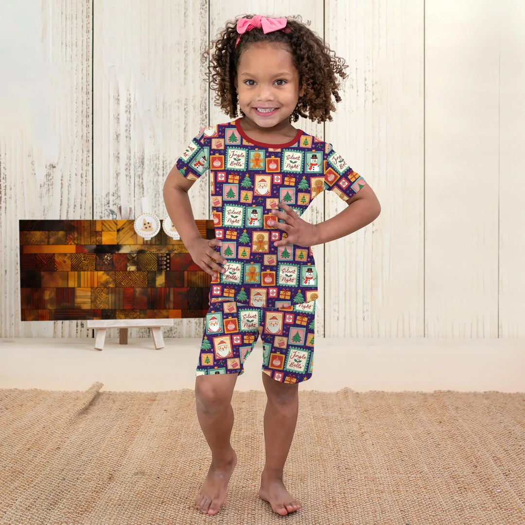 Magical Christmas Night Bamboo Two Piece Short Sleeve Shorts Pajama Set