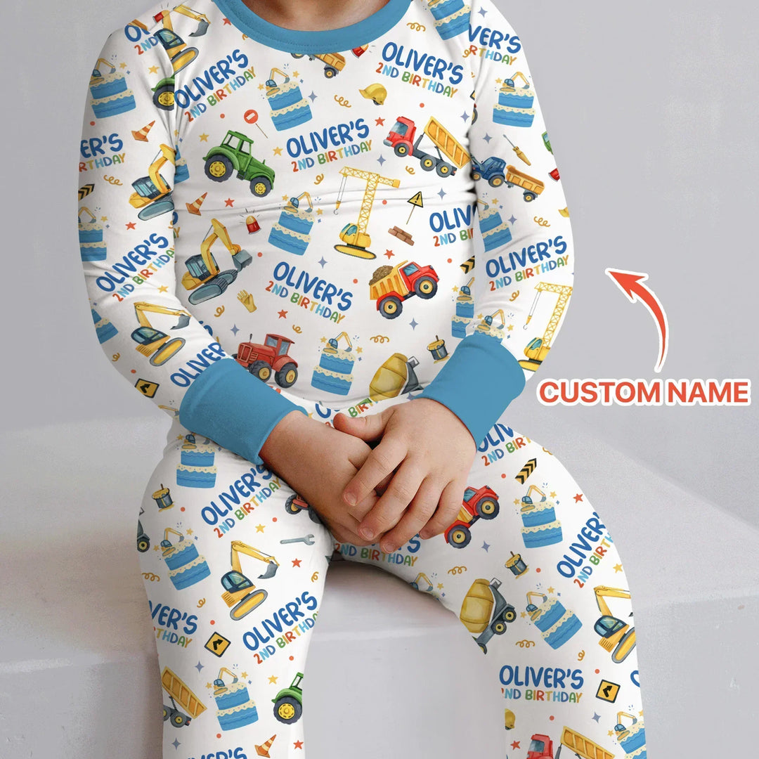 Custom Name Little Builder's Birthday Bamboo Convertible Zippy
