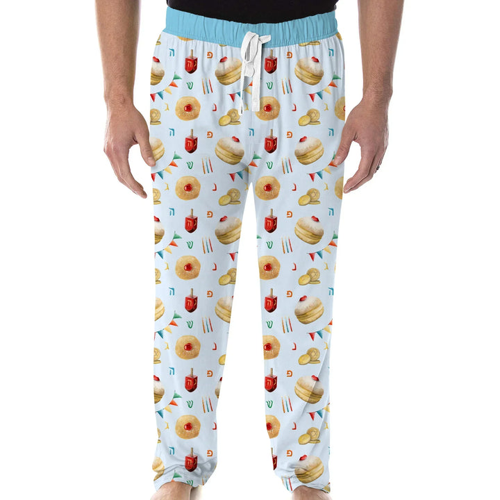 Hanukkah Donuts Men's Pajama Set , Hanukkah Donuts Men's Pajama Set - Only Shirt / XS / Blue