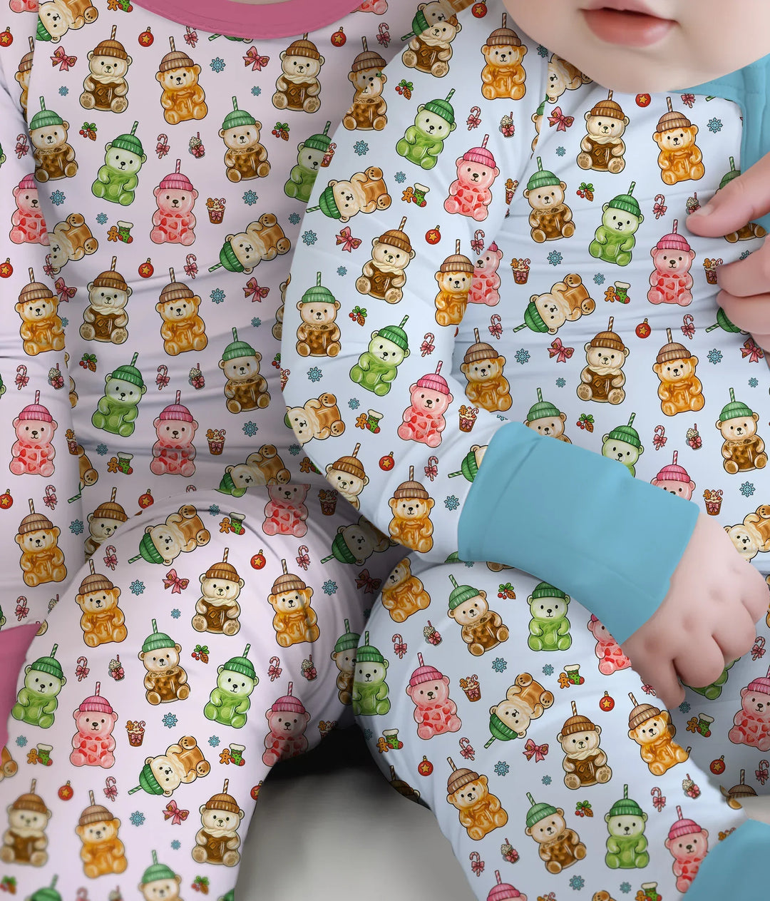 Holiday Bear Cup Bamboo Two Piece Long Sleeve Pajama Set