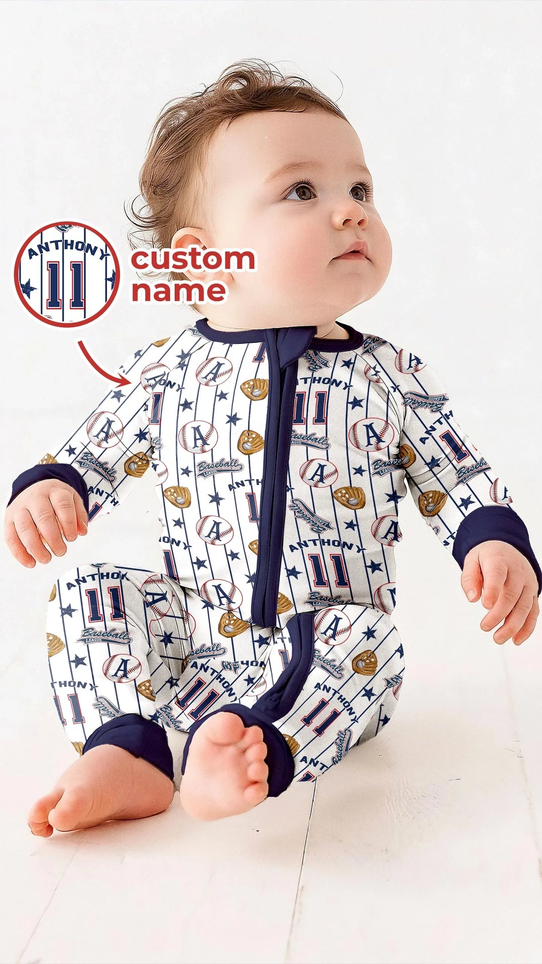 Custom Name Baseball Time Bamboo Convertible Zippy