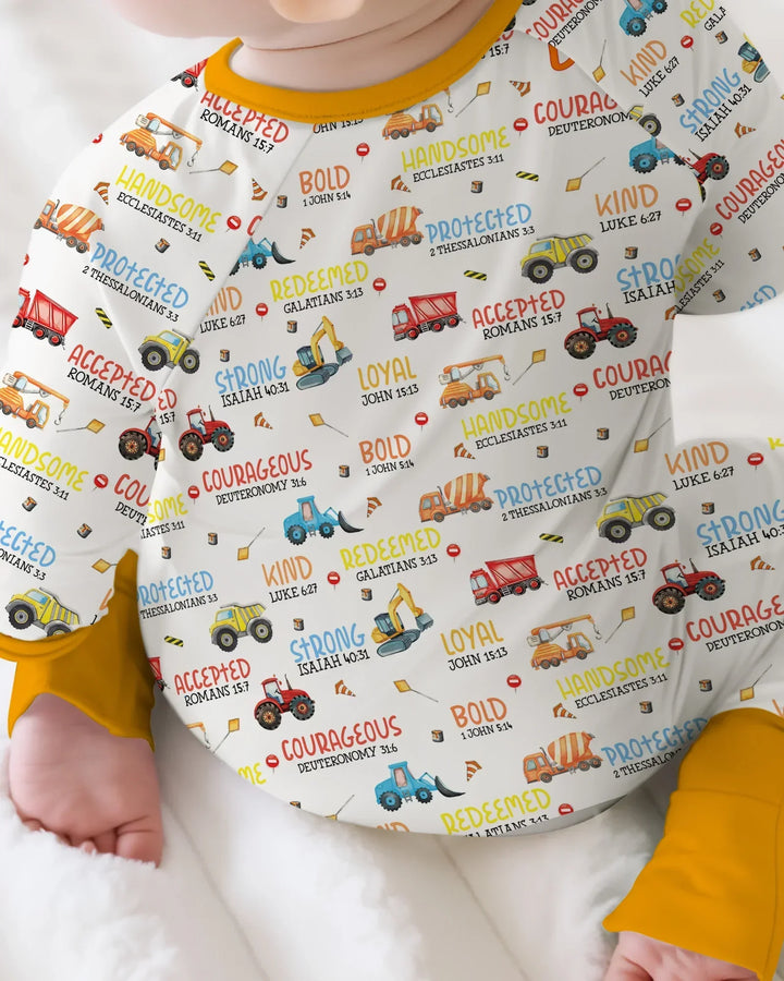 Personalized God Says I Am Little Builder Bamboo Convertible Zippy
