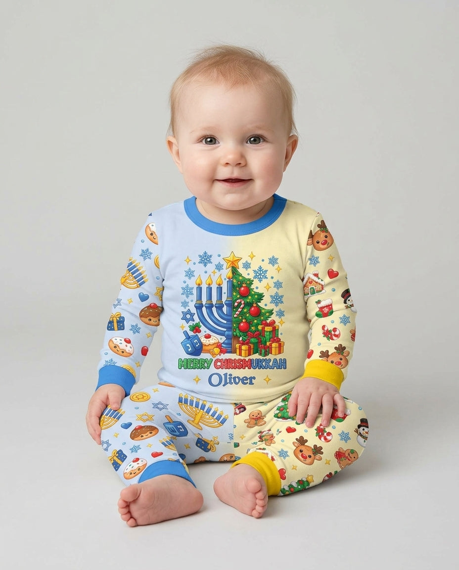 Merry Chrismukkah Bamboo Two Piece Long Sleeve Pajama Set