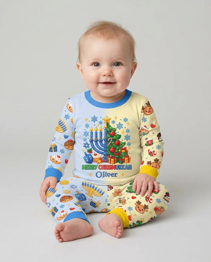 Merry Chrismukkah Bamboo Two Piece Long Sleeve Pajama Set