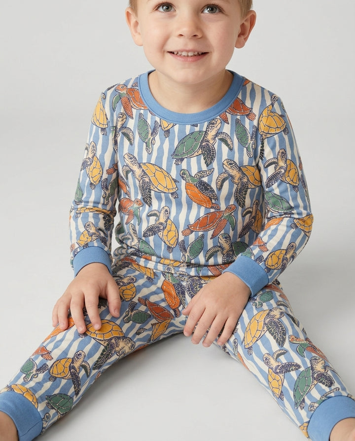 Turtle Bay Family Matching Bamboo Two Piece Long Sleeve Pajama Set