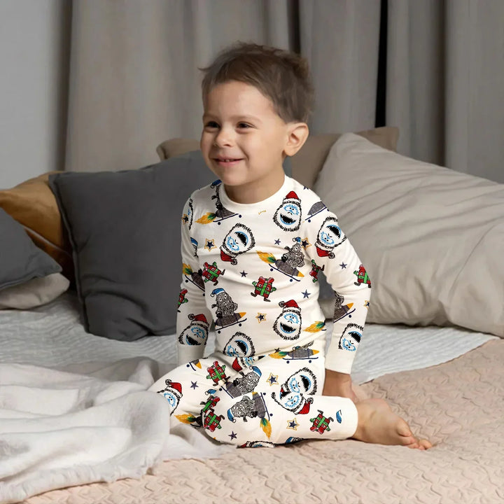 White Monster Bamboo Pajama for Baby – Soft , White Monster Bamboo Pajama for Baby – Soft - Long Pajama / 12-18M