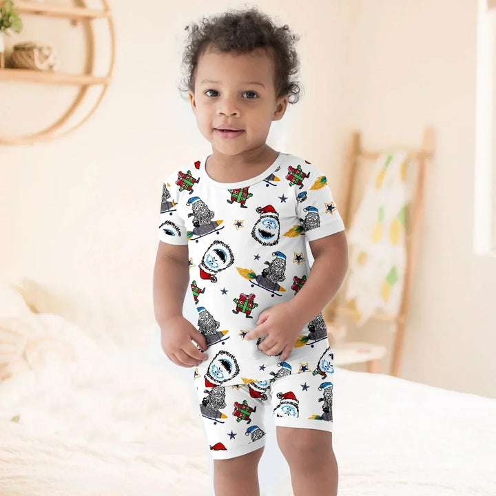 White Monster Bamboo Pajama for Baby – Soft , White Monster Bamboo Pajama for Baby – Soft - Long Pajama / 12-18M