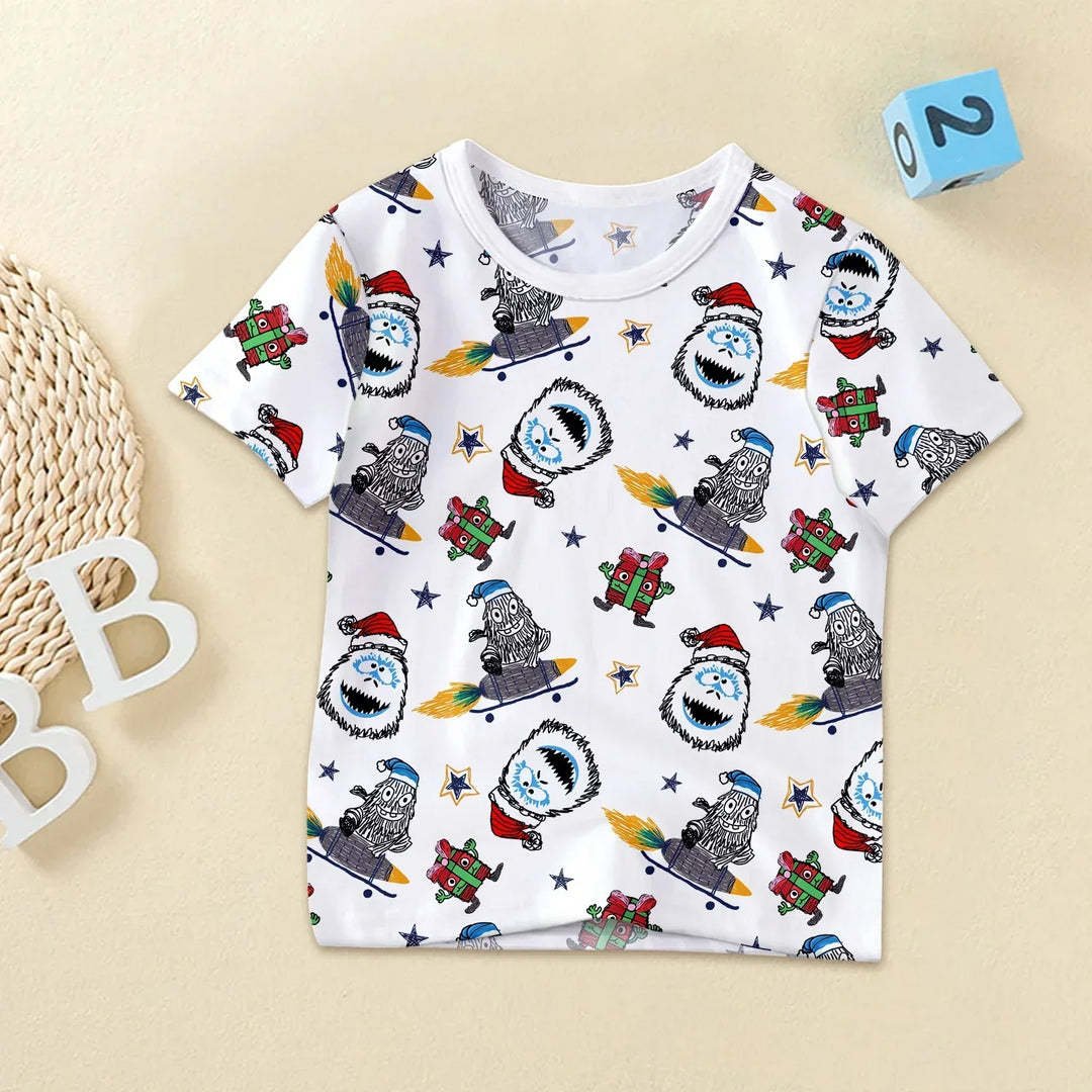 White Monster Bamboo Pajama for Baby – Soft , White Monster Bamboo Pajama for Baby – Soft - Long Pajama / 12-18M