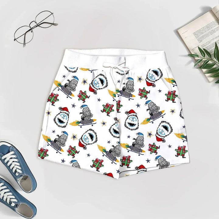 White Monster Bamboo Outfit for Men – Playful and Comfy , White Monster Bamboo Outfit for Men – Playful and Comfy - Men / Short Pants / XS