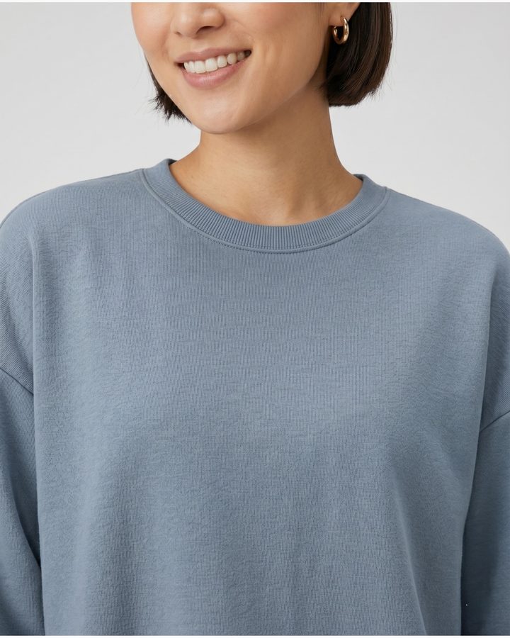 Solid Color Bamboo Adult Crewneck Sweatshirt