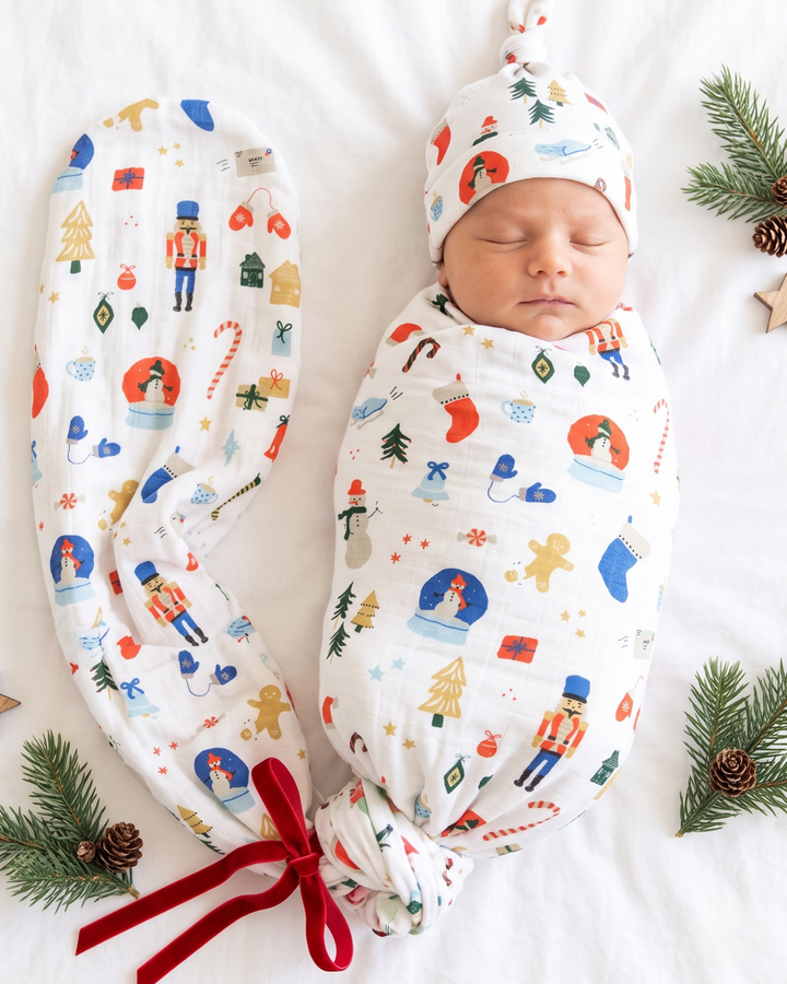 Merry Little Christmas Bamboo Swaddle Blanket