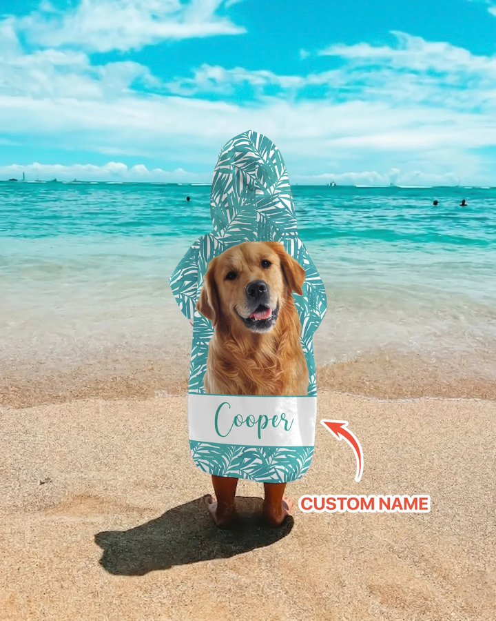 Custom Photo Print Dog Bamboo Swim Poncho