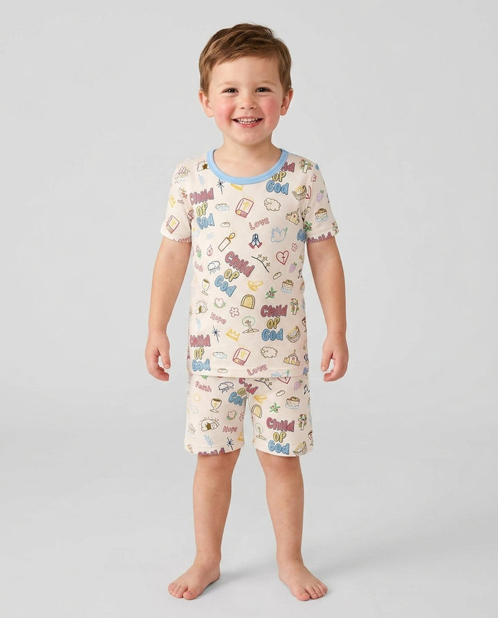 A Child Of God Family Matching Bamboo Two Piece Short Sleeve Shorts Pajama Set