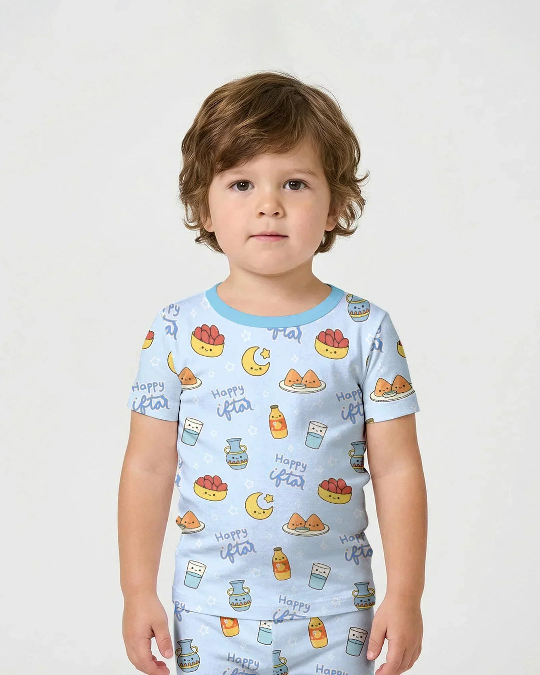 Iftar Party Bamboo Two Piece Short Sleeve Shorts Pajama Set