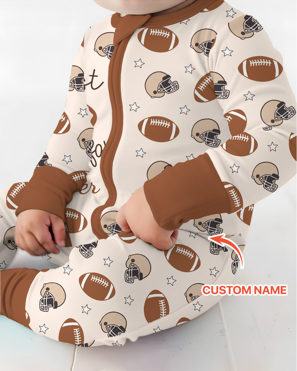 Custom Name Cutest Football Fan Bamboo Convertible Zippy