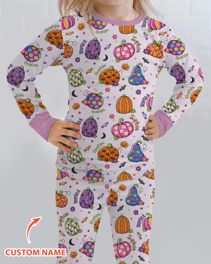 Boo-tiful Pumpkins Bamboo Two Piece Long Sleeve Pajama Set