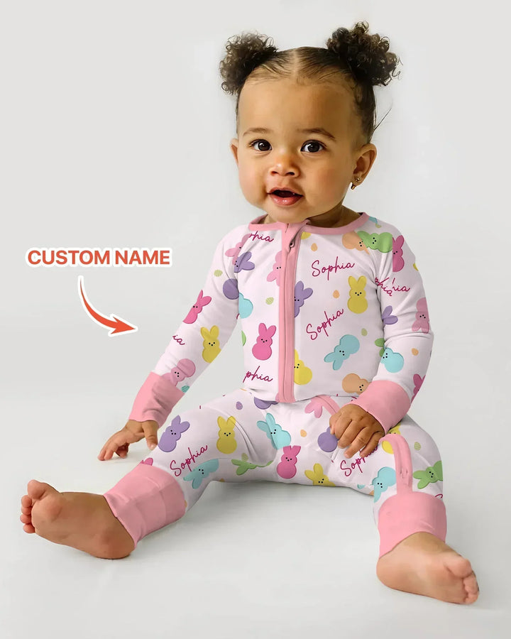 Personalized Easter Bunnies Family Matching Bamboo Convertible Zippy