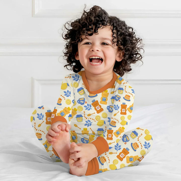 Honey Bear Bottle Bamboo Two Piece Long Sleeve Pajama Set