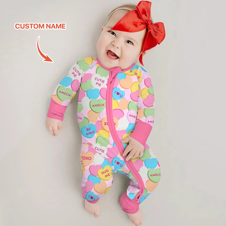 Valentine Candy Crush Family Matching Bamboo Convertible Zippy