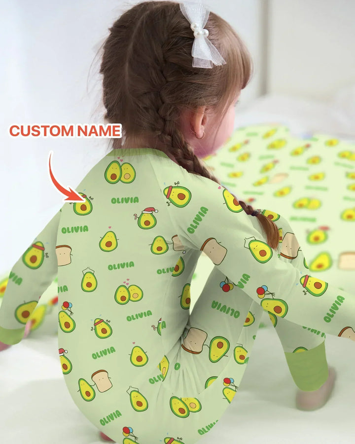 Custom Name Cute Avocado Bamboo Convertible Zippy