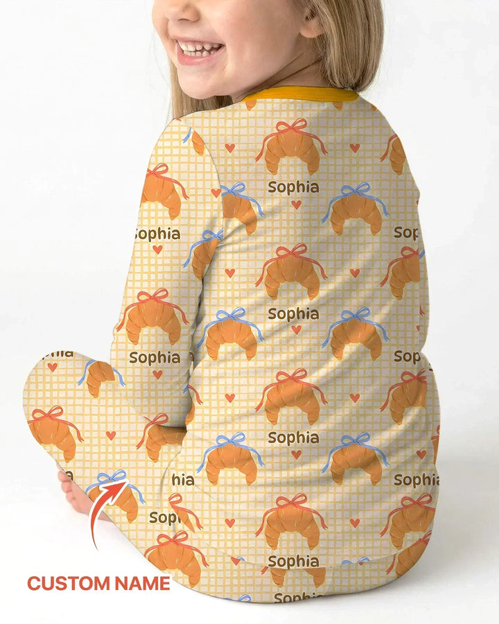 Breakfast Love Family Matching Bamboo Two Piece Long Sleeve Pajama Set