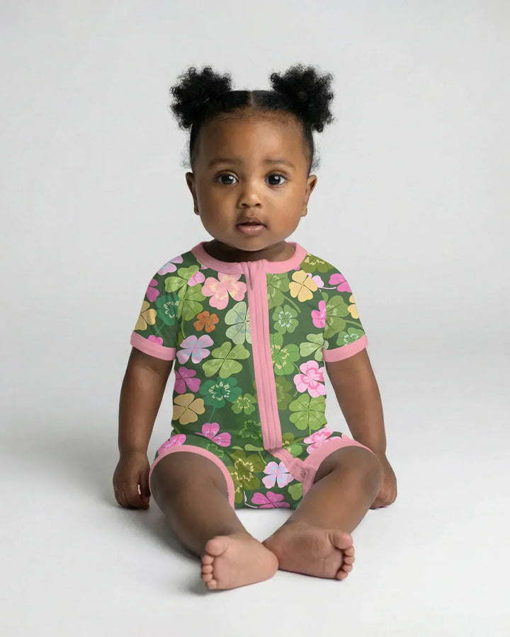 Lucky 4 Leaf Clover Bamboo Shorty Zippy