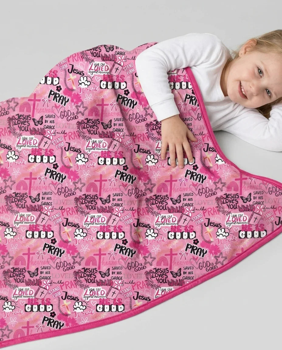 Pink Faith & Grace Bamboo Blanket