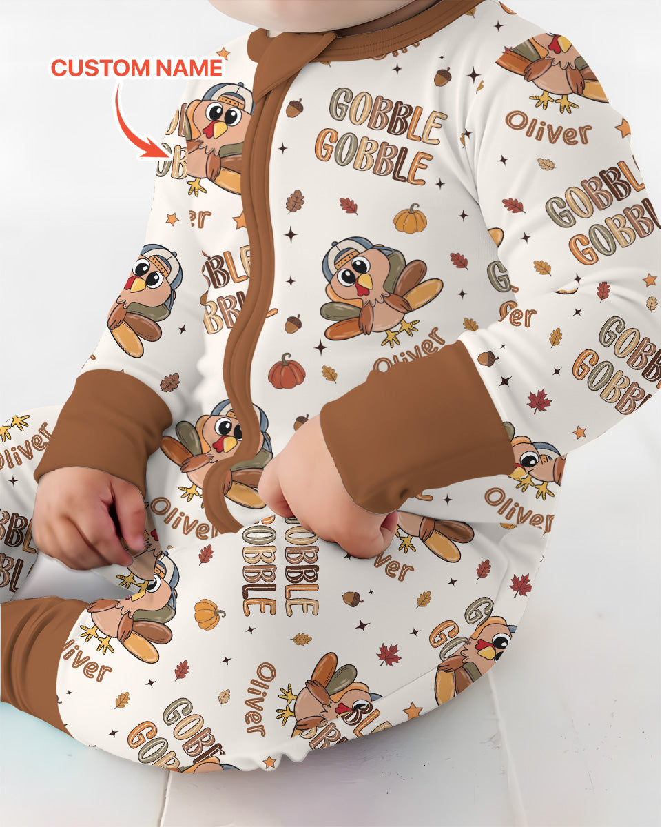 Custom Name Gobble Gobble Bamboo Convertible Zippy