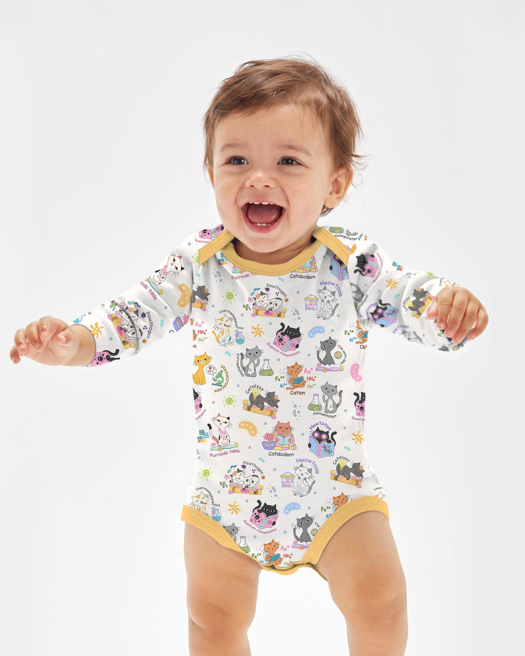 Funny Cat Love Scientist Bamboo Bodysuit