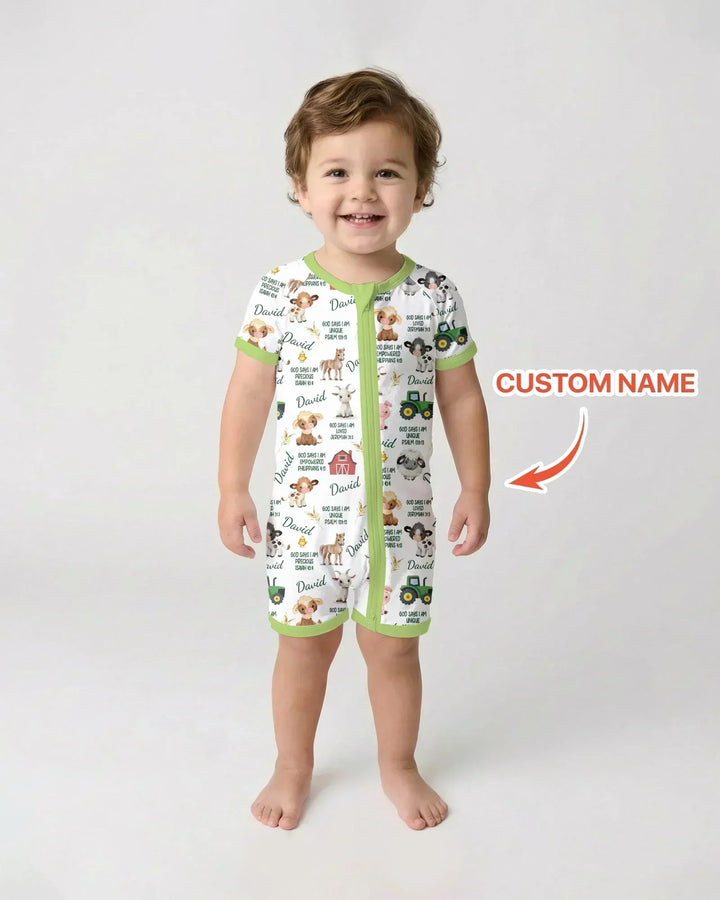Custom Name God Says I Am Farm Animals Bamboo Shorty Zippy