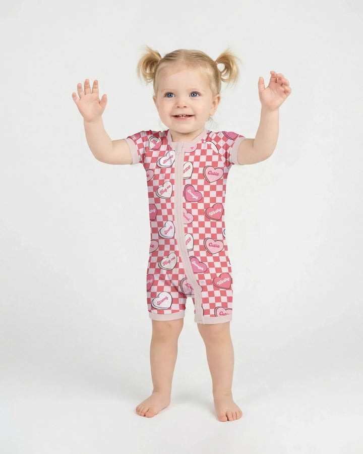 Valentine in Hearts Bamboo Shorty Zippy