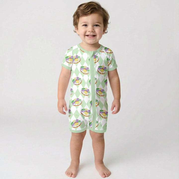 Mardi Gras Donut Bamboo Shorty Zippy
