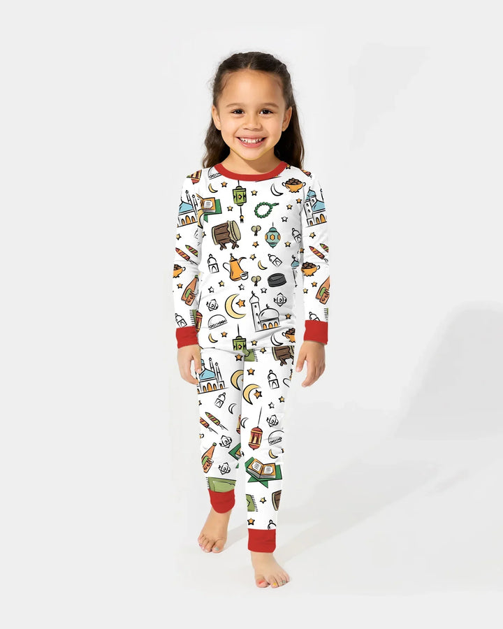 Ramadan Blessings Family Matching Bamboo Two Piece Long Sleeve Pajama Set