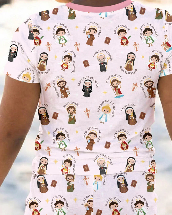 Saints in the Clouds Bamboo Two Piece Short Sleeve Pajama Set