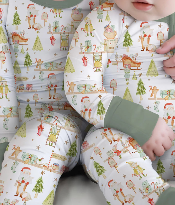Santa's Workshop Bamboo Two Piece Long Sleeve Pajama Set