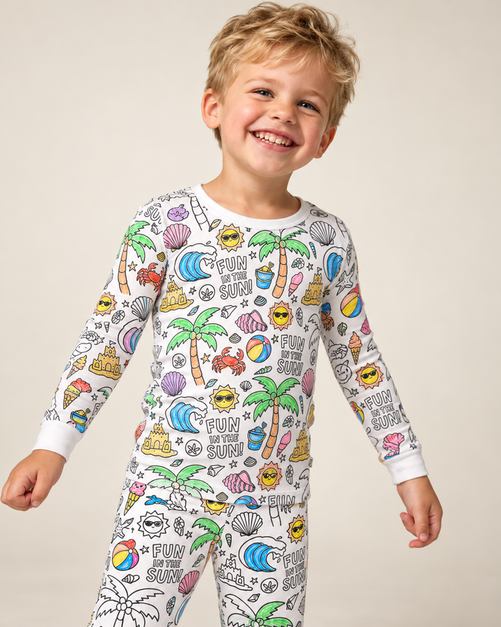 All Colorable Bamboo Two Piece Long Sleeve Pyjamas Set