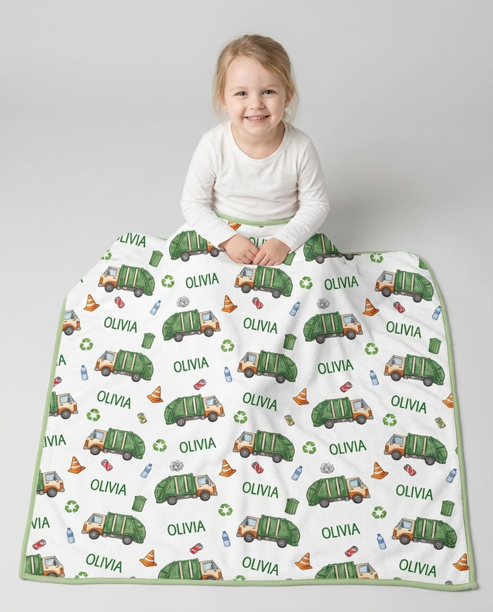 Custom Name Garbage Day Bamboo Blanket