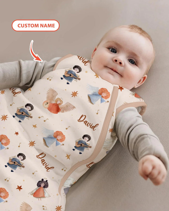 Guardian Angels Custom Name Bamboo Sleep Bag