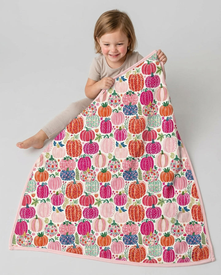 Pumpkin & Bloom Bamboo Blanket