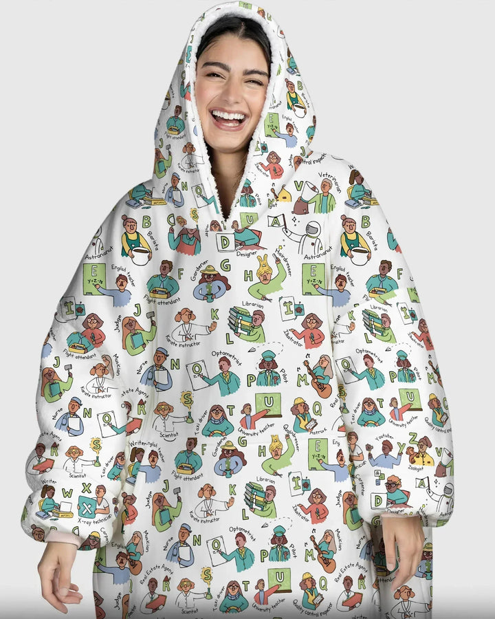 Jobs Alphabet Bamboo Blanket Hoodie