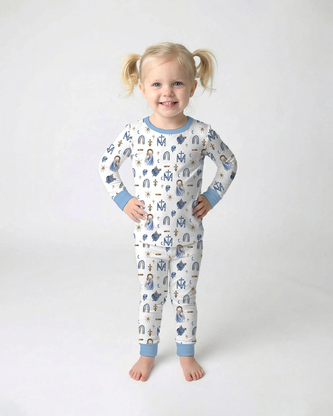Little Ave Maria Bamboo Two Piece Long Sleeve Pajama Set