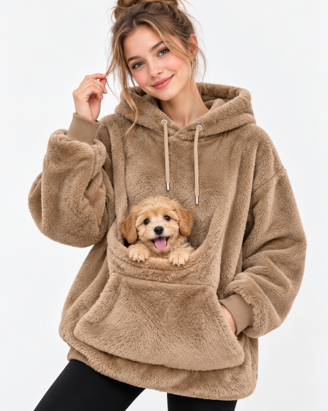 Oversized Pet Carrier Hoodie with Kangaroo Pocket